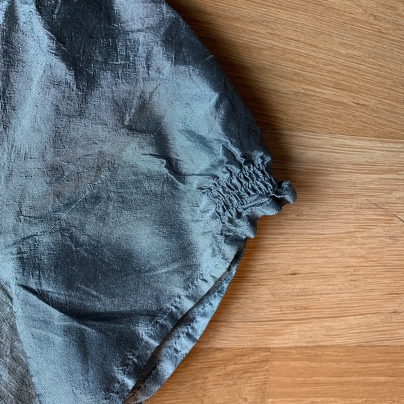 ICE Metallic Light Green Silk Shirtdress - Picture 7 of 10